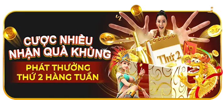 Thưởng nạp lại hàng ngày/tuần cho thành viên 9bet nhà cái